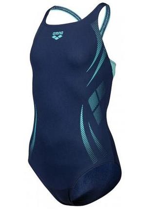 Купальник для дівчат arena poseidonia swimsuit swim pro b 128 см темно-синій (009005-780-128)