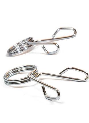 Пружинні замки easyfit silver ef-8057 для олімпійського грифа 50 мм