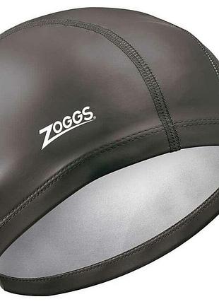 Шапочка для плавання zoggs, доросла, з поліестеру, чорна, універсальний розмір osfm (465034.bk)