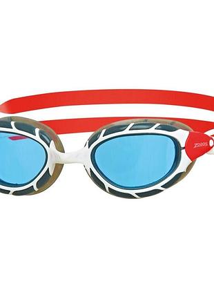 Очки для плавания zoggs predator r, антифог, uv-защита, 180° обзор, для бассейна, черный,белый, красный (461037.whrdtblr)