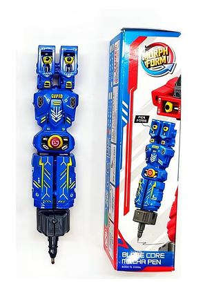 Канцелярська гелева ручка трансформер blade core mecha pen rob-56 2-в-1 синій