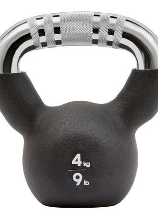 Гиря adidas kettlebell 4 кг. чугунная гиря с неопреновым покрытием для силовых тренировок (adwt-11504-nl)