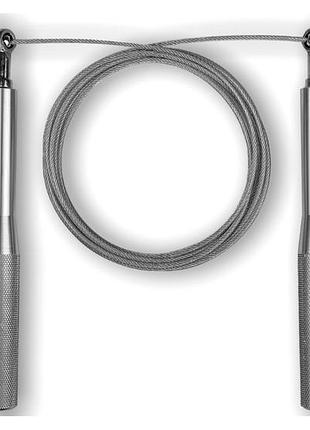 Скакалка швидкісна easyfit aluminium ef-1910-sr (зі сталевим тросом та алюмінієвими ручками) 3 м сірий