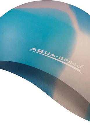 Шапочка для плавання aqua speed bunt, силіконова, різнокольорова, універсальний розмір osfm (113-97)