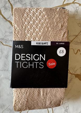 Колготы ажурные xl 50-56 р 50 den m&s чер