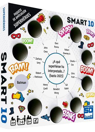 Настольная игра smart 10: superheroes – дополнение с вопросами о супергероях (на испанском языке)