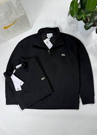 Кофта lacoste 1/3 замок зип-худи лакоста 1/3 полу замок мужская кофта 1/3