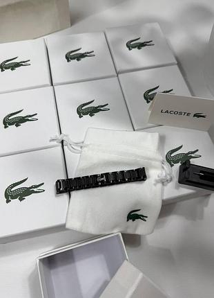 Стильний браслет від бренда lacoste подарунковій упаковці лакоста на руку нержавіюча сталь скринь