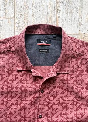 Сорочка чоловіча з коротким рукавом pierre cardin xxl 100% бавовна