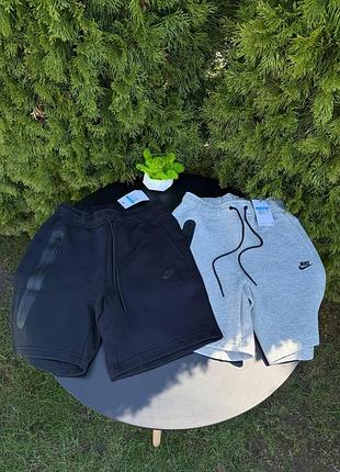 Мужские шорты nike tech fleece/шорты найк теэч флис мужские черные,серые m