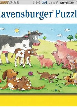 Детский пазл ravensburger «дикие животные», 2 пазла по 24 элемента