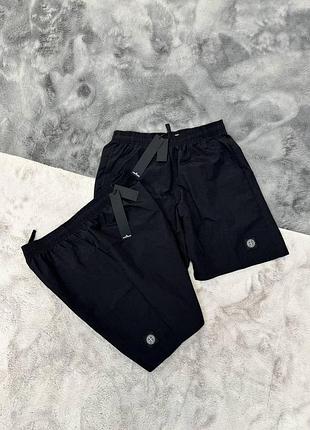 Мужские шорты stone island черные летние (премиум качество) / шорты стон айленд мужские черные премиум качество m