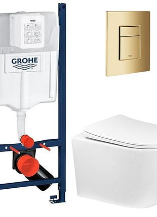 Комплект унитаз с крышкой insana wiston trn hl + инсталляция grohe rapid sl 4в1 (3884000g/38732gl0)