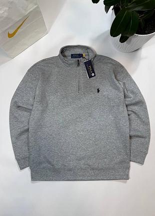 Кофта polo черная 1/3 зип-худи поло ральф лаурен свитер пив замок мужской
