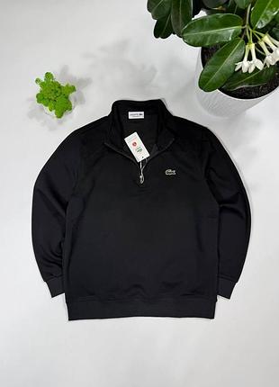 Кофта lacoste чоловіча 1/3 лакоста кофта чорна напівзамок lacoste чоловічий/светр лакоста/полузамок лакоста чоловічий xl