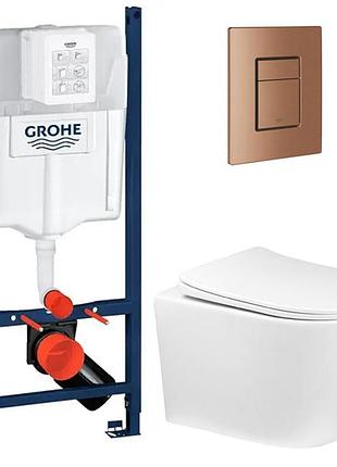 Комплект унитаз с крышкой insana wiston trn hl + инсталляция grohe rapid sl 4в1 (3884000g/38732dl0)