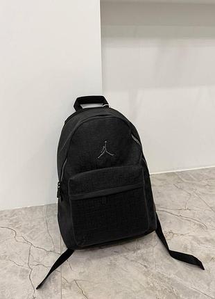 Чорний рюкзак jordan стильний міський backpack унісекс з логотипом, повсякденний