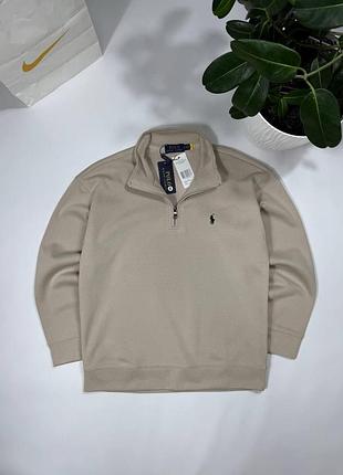 Ползамок 1/3 поло ральф лоурен бежевый кофта polo ralph lauren мужская l