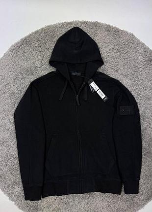Stone island zip hoodie black ghost / стоне ісланд зіп худі чорне / стонік /худі з патчем