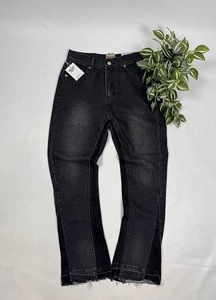 Джинси gallery dept чорні флеред джинси модні штанці депт s