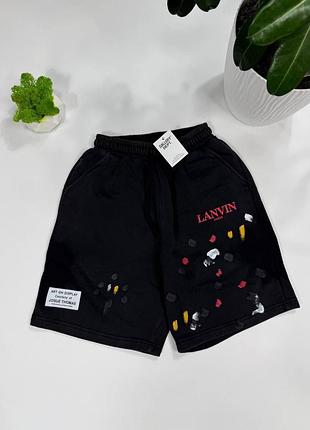 Мужские шорты lanvin | новые с бирками | черные | стильные / шорты ланвин черные мужские / летние шорты мужские черные стильные