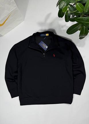Кофта 1/4 polo чорна зіп-худі поло ральф лаурен пів замок чоловічий m
