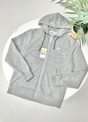 Худі на блискавці nike чоловіче сіре з капюшоном | кофта nike zip hoodie m