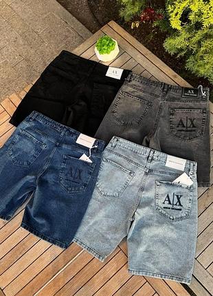 Джинсовые шорты armani exchange (ах) /джинсовые шорты армани эксчендж мужские / черный синий серый xxl