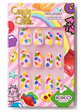 Накладные ногти kiko milano candy crush press on nails – самоклеющаяся, миндалевидная форма.