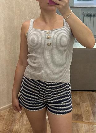 Майка жіноча сірого кольору у рубчик від бренду river island