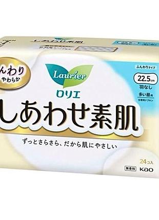 Kao laurier happy skin heavy day use гігієнічні прокладки 22.5 см, 24 шт
