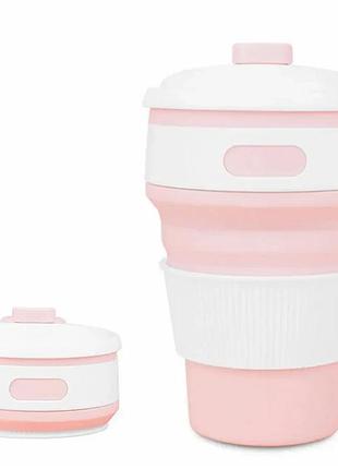 Складной силиконовый стакан collapsible coffee cup с крышкой 350 мл top shop ua_