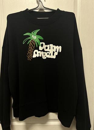 Світшот palm angels palm tree оригінал чорний розмір l / свитшот палм анжелс