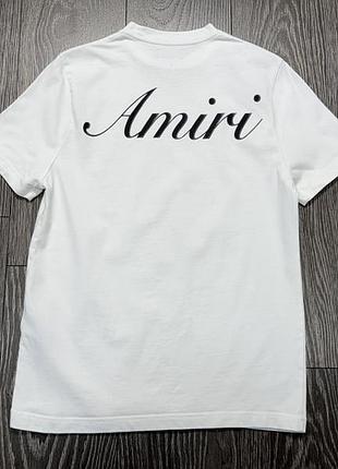 Amiri мужская футболка белая коттон с большим лого логотипом принтом размер s