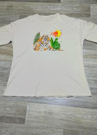 Мужская футболка с принтом , размер 3xl-4xl , оверсайз .