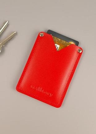 Карман обложка для документов и карт (кожа красная) walltory