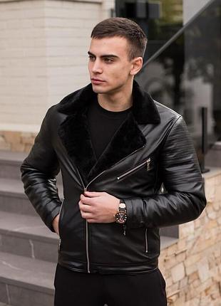 Куртка с мехом от pobedov winter jacket v6 black