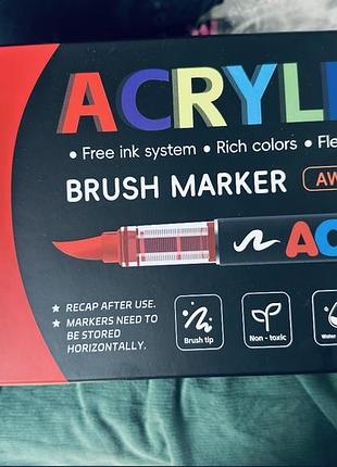 Набор акриловых маркеров 240 цветов с кисточкой — acrylic brush markers