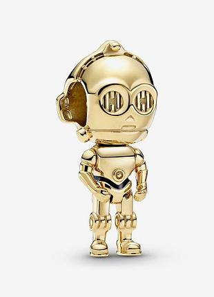 Серебряный шарм пандора "дроид c-3po" звездные войны 769244c01