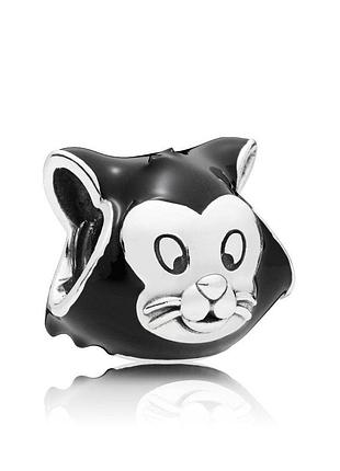 Серебряный шарм пандора "кот фигаро" 97488en16