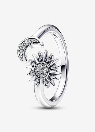 Срібна каблучка pandora "сяюче сонце та півмісяць" 192845c01 58