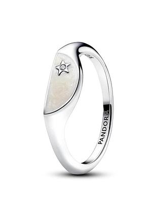 Серебряное кольцо pandora ме "полукруг" с эмалью 193325c01