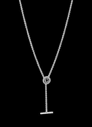 Серебряное ожерелье pandora с t-подвеской 399050c01