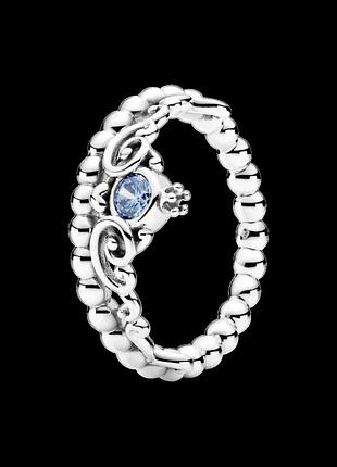 Серебряное кольцо pandora "голубая тиара" 199191c01