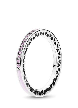 Серебряное кольцо pandora "сердца" 191011pcz 56