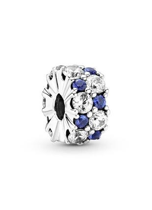 Срібна намистина pandora "прозоре та синє сяйво" 799171c01