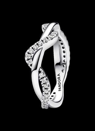 Серебряное кольцо пандора переплетенные волны 193098c01 54