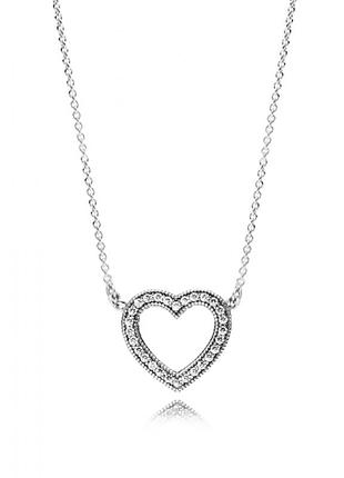 Серебряное колье "любящие сердца" 590534cz