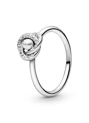 Серебряное кольцо pandora "любовный узел" 191040wcp