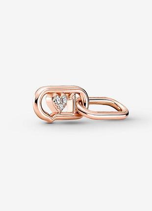 Серебряный шарм звено для браслетов пандора ми "сердце" 781699c01